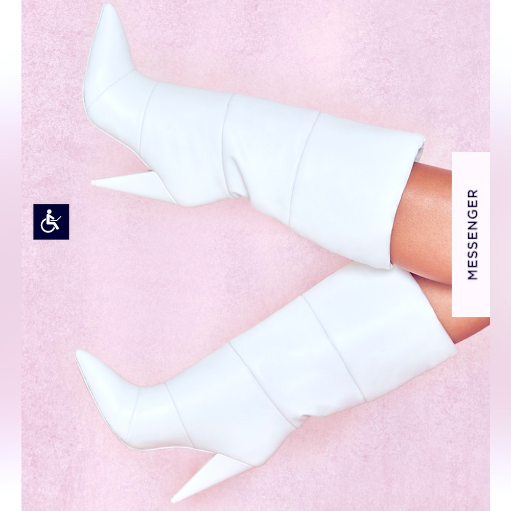 SOLD OUT House of CB phenomenon white leather puffa boots in size 39.